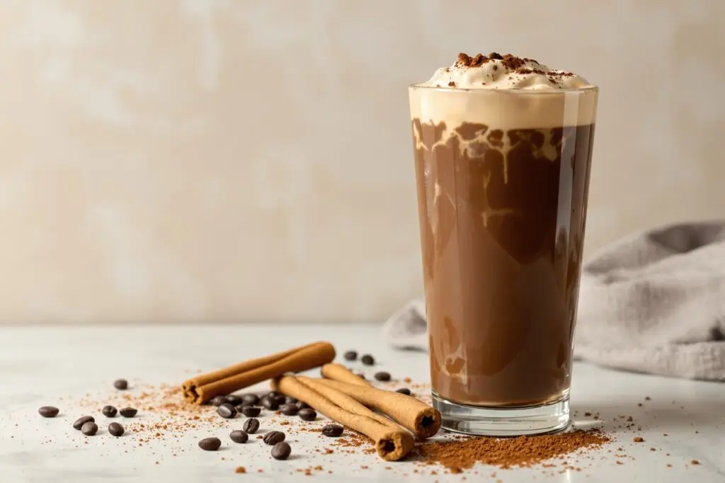Iced Mocha Shake made with OptitrimMD Dutch Chocolate meal replacement shake